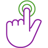 Icon of index finger pressing a button