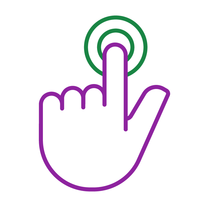 Icon of index finger pressing a button